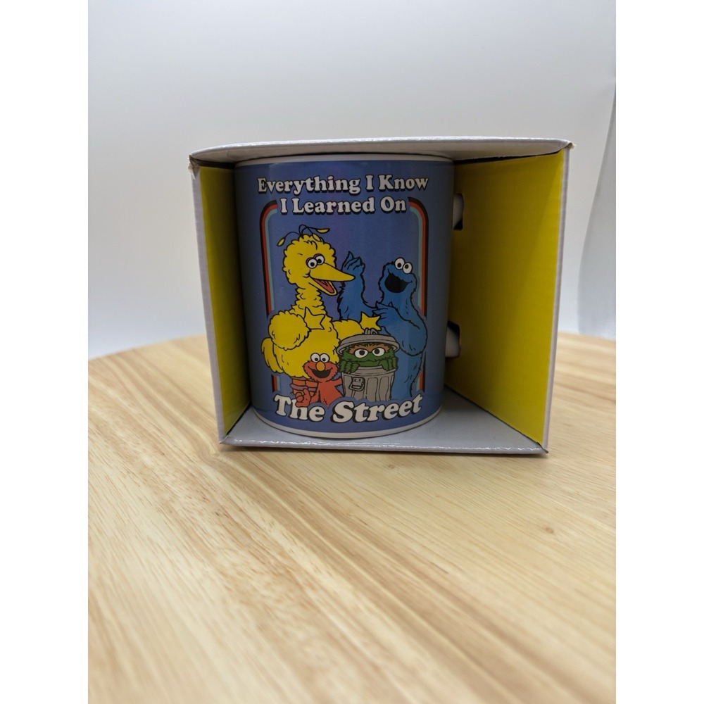 Sesame Street 11oz Ceramic Mug “everything I know I learned on the street” NIB
